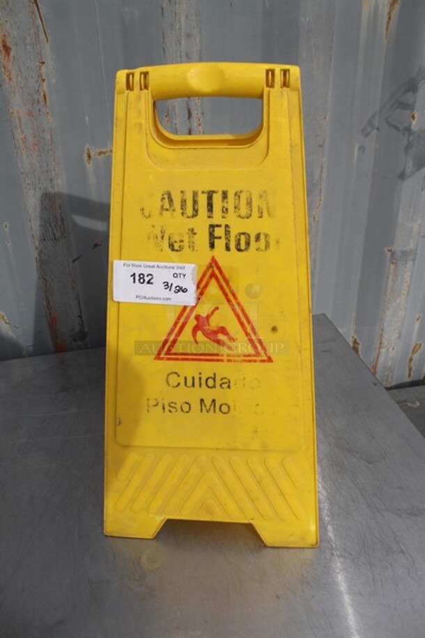 Yellow Poly Wet Floor Caution Sign.