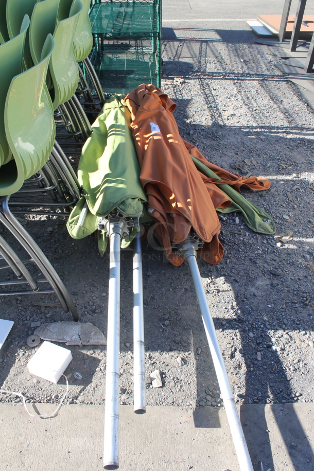 3 Patio Umbrellas; Orange and Green. 93". 3 Times Your Bid! - Image 2 of 2