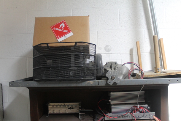 Brown Wood Pattern 6 Tier Shelving Unit w/ Contents Including Filters. BUYER MUST REMOVE. - Image 2 of 7