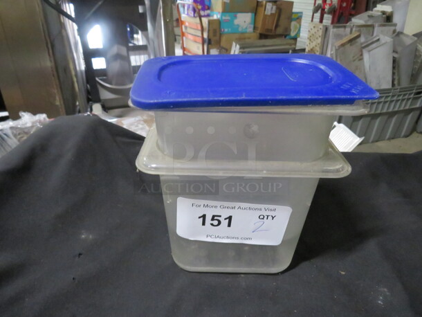 1/9 Size 6 Inch Deep Food Storage Container With Lid. 2XBID