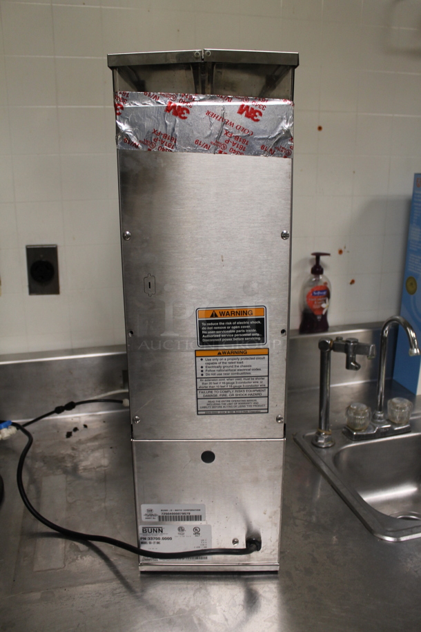 2013 Bunn G9-2T DBC Stainless Steel Commercial Countertop Coffee Bean Grinder. 120 Volts, 1 Phase. Tested and Working! (ice room) - Image 5 of 6