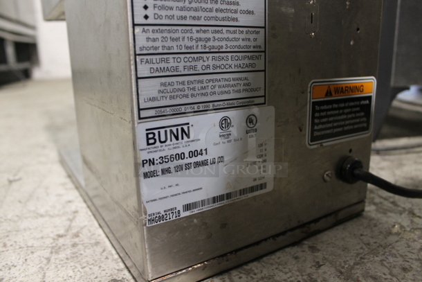 2014 Bunn MHG Stainless Steel Commercial Countertop 2 Hopper Coffee Bean Grinder. 120 Volts, 1 Phase. Tested and Working! - Image 6 of 7
