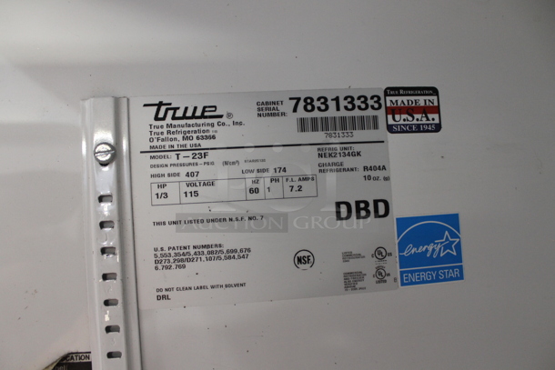 2013 True T-23F ENERGY STAR Stainless Steel Commercial Single Door Reach In Cooler w/ Poly Coated Racks on Commercial Casters. 115 Volts, 1 Phase. Tested and Working! - Image 6 of 6