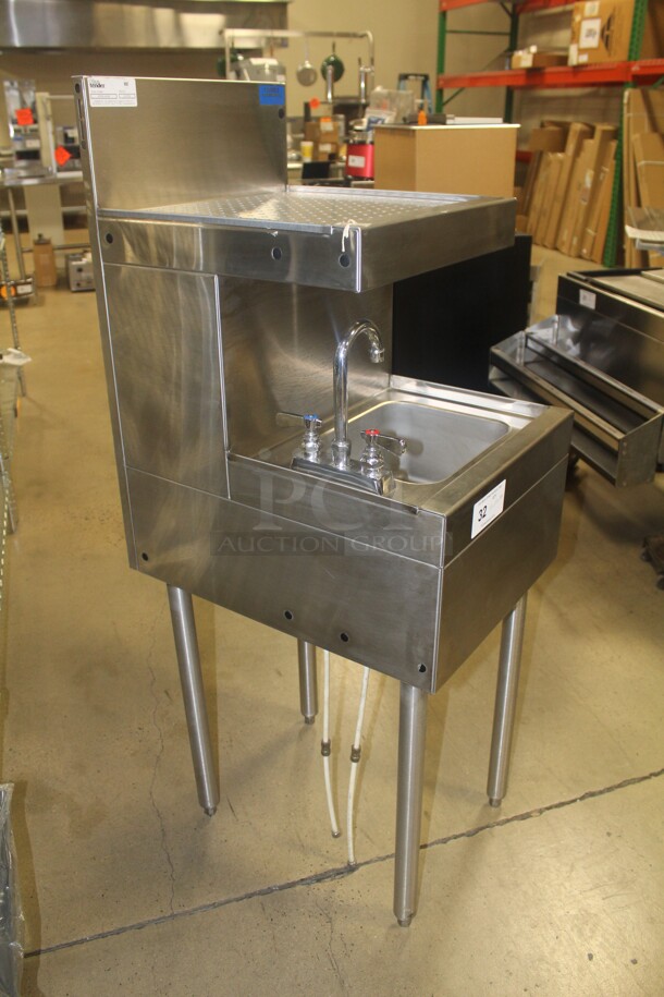 NEW! Glastender Model SWB-18-DB Commercial Stainless Steel Underbar Wet Waste Sink With Faucet. 18x24x54. - Image 5 of 5