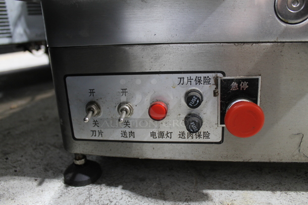 Aishiqi YQR-320 Stainless Steel Commercial Countertop Automatic Meat Slicer w/ Blade Sharpener. 115 Volts, 1 Phase. Cannot Test Due To Plug Style - Image 6 of 7