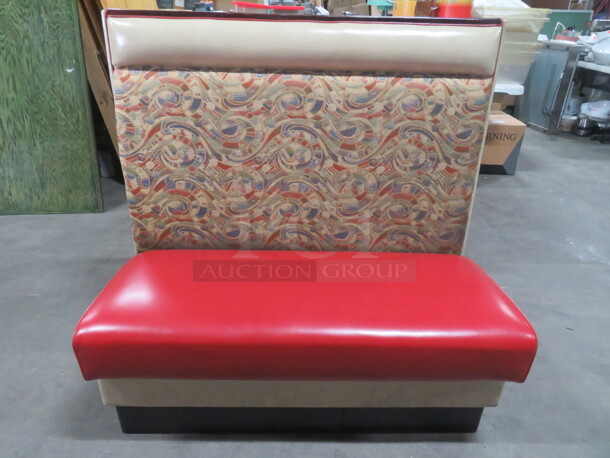 One Double Sided Red/Black Cushioned Booth. 46X45X45 - Image 1 of 3