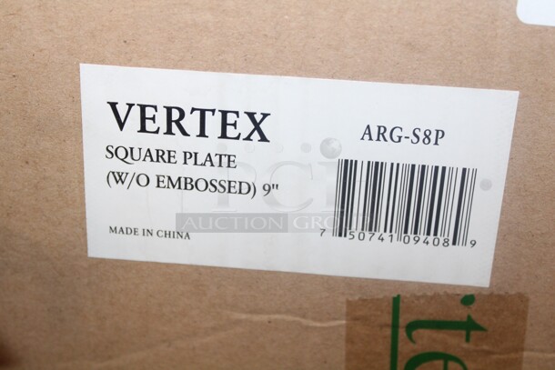 NEW IN BOX! 12 Vertex 9" Square Plates. 12X Your Bid!  - Image 2 of 2