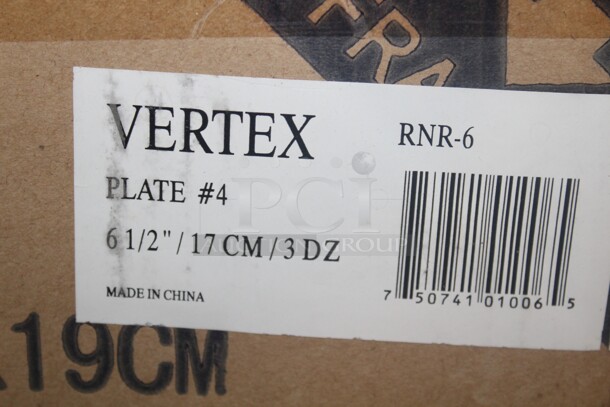 NEW IN BOX! 1 Box (36 Count) Vertex 6.5" Plates. 36X Your Bid!  - Image 2 of 2