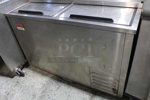 2018 Serv Ware BC50 Stainless Steel Commercial Back Bar Bottle Cooler w/ 2 Sliding Lids. 115 Volts, 1 Phase. Tested and Powers On But Does Not Get Cold - Image 3 of 6
