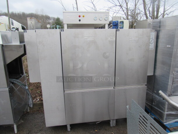 One Meiko Dishwasher. Model# K-66ET. 460 Volt. 3 Phase. 84X31X74