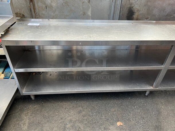 9.5' Stainless Steel Commercial Table w/ 2 Stainless Steel Under Shelves. 114x25x33 - Image 2 of 4