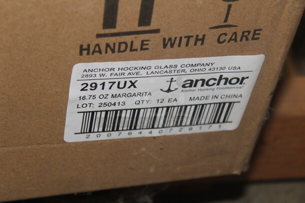 NEW IN BOX! 2 Boxes (12 Count Each) Anchor Hocking 16.75oz Margarita Glasses. 24X Your Bid!   - Image 2 of 2