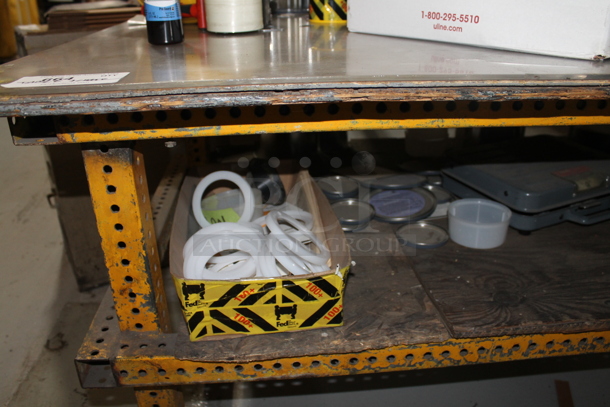 Metal Table w/ Under Shelf, Contents on Commercial Casters and Office Chair. - Image 8 of 10