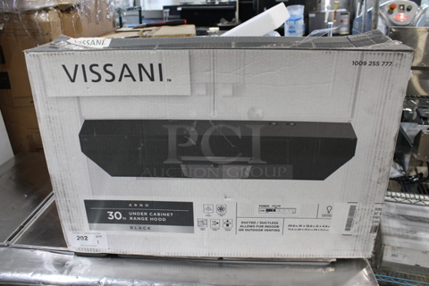 BRAND NEW IN BOX! Vissani 30BLC19PRT PRF0185846 Range Hood. 120 Volts, 1 Phase. 