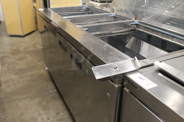2012 Delfield 4472N-30M-M334 Stainless Steel Commercial Prep Table on Commercial Casters. Missing Lids. 115 Volts, 1 Phase. Tested and Powers On But Does Not Get Cold - Image 3 of 7