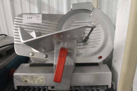 Fleetwood 12 Stainless Steel Commercial Countertop Meat Slicer w/ Blade Sharpener. 115 Volts, 1 Phase. Tested and Working!