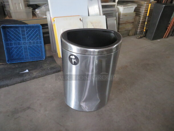 One Stainless Steel Trash Can. 19X12X27