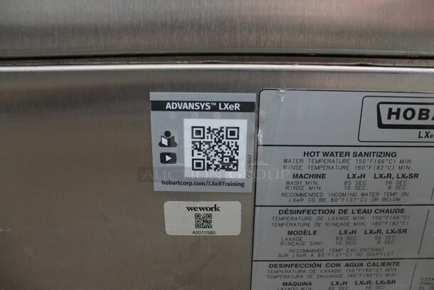 2019 Hobart LXER Stainless Steel Commercial Undercounter Dishwasher. 120/208-240 Volts, 1 Phase.  - Image 3 of 4