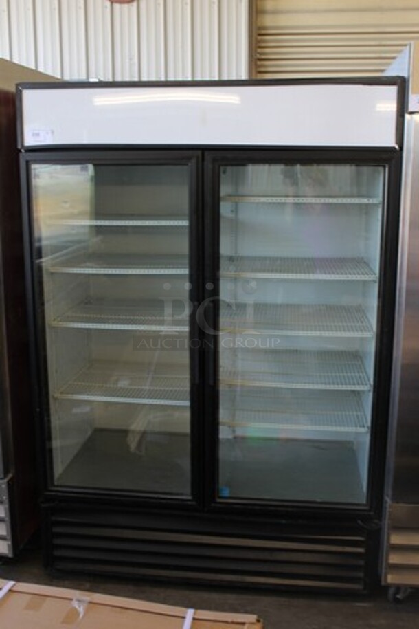 2014 True CVM-49 ENERGY STAR Metal Commercial 2 Door Reach In Cooler Merchandiser w/ Poly Coated Racks. 115 Volts, 1 Phase. Tested and Working! - Image 2 of 5