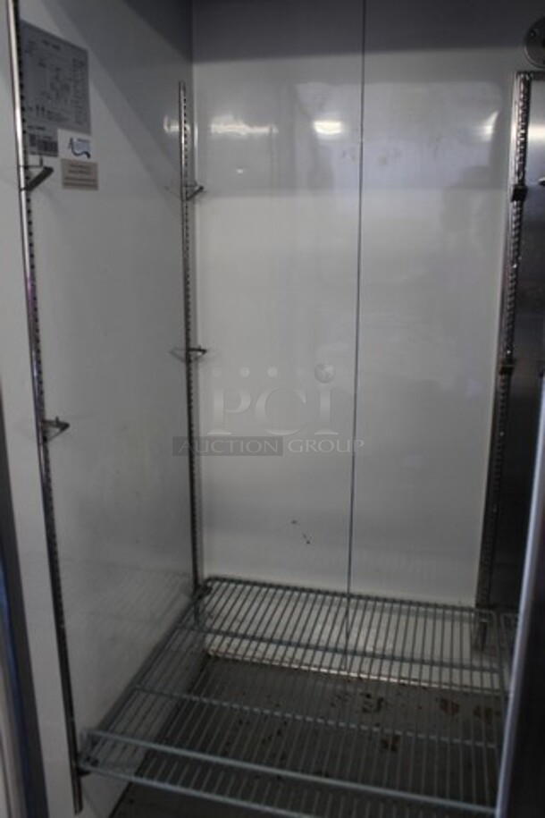 Avantco 178A49RHC Stainless Steel Commercial 2 Door Reach In Cooler w/ Poly Coated Racks on Commercial Casters. 115 Volts, 1 Phase. Tested and Working! - Image 4 of 5