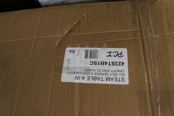 BRAND NEW SCRATCH AND DENT! ServIt 423ST4B1SC Self-Service 2-Sided Sneeze Guard for 4-Pan Steam Tables - Image 3 of 3