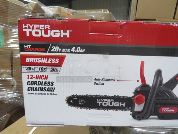 One Hyper Tough 12 Inch Cordless Chainsaw.  - Image 2 of 2