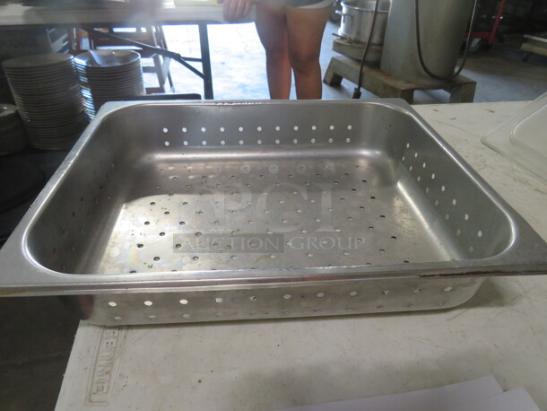 One Half Size 2.5 Inch Deep Perforated Hotel Pan. - Image 1 of 1