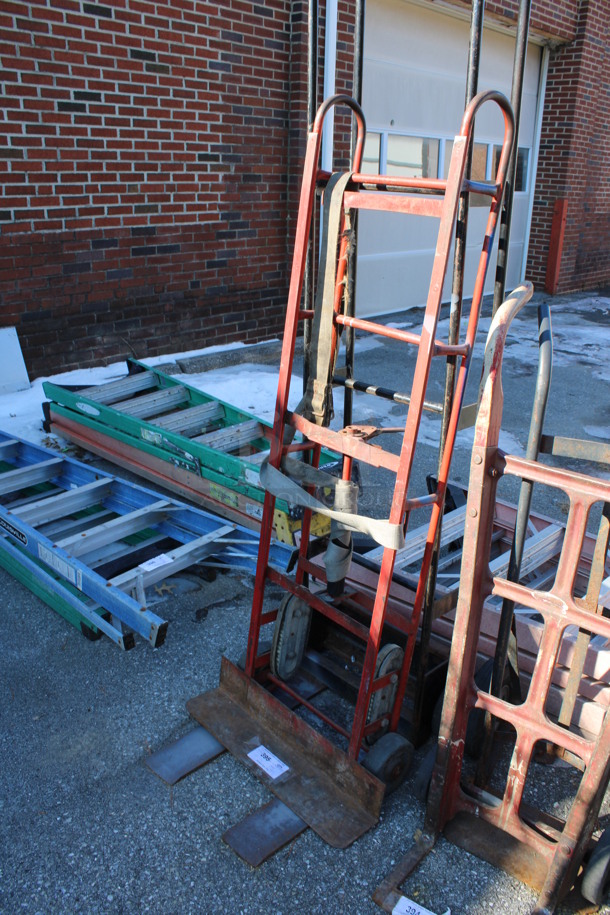 2 Metal Furniture Dollies; Red and Black. 24x14x61, 25x30x81. 2 Times Your Bid! - Image 1 of 4