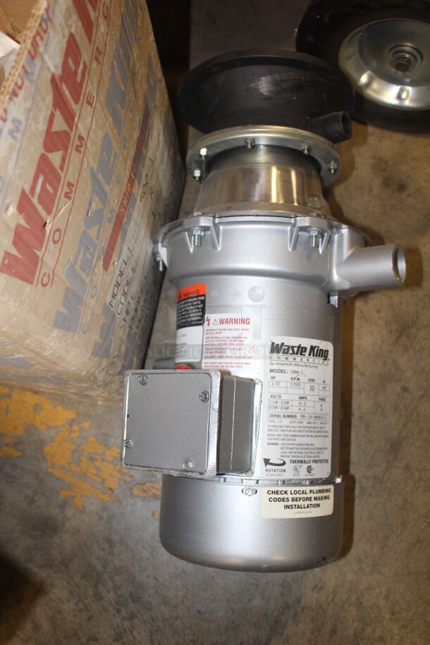 NEW! Waste King Model 500-1 1/2 Horsepower Commercial Food Disposer. 9x11x19  120/220V. 1 Phase.  - Image 3 of 3