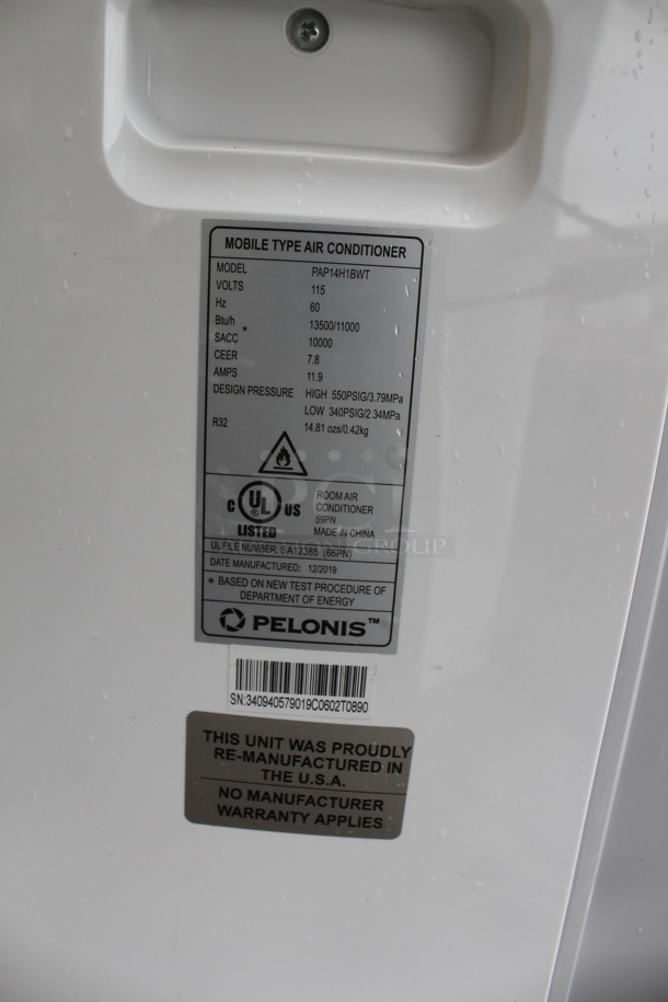 BRAND NEW SCRATCH AND DENT! Pelonis Model PAP14H1BWT Portable Air Conditioner on Casters. 13,500 BTU. 115 Volts, 1 Phase. Tested and Working! - Image 7 of 8