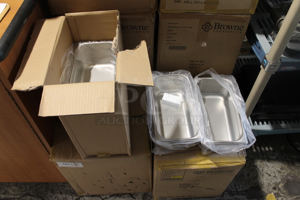 8 Boxes of 24 BRAND NEW Browne Stainless Steel 1/3 Size Drop in Bins. 1/3x4. 8 Times Your Bid! - Image 7 of 7