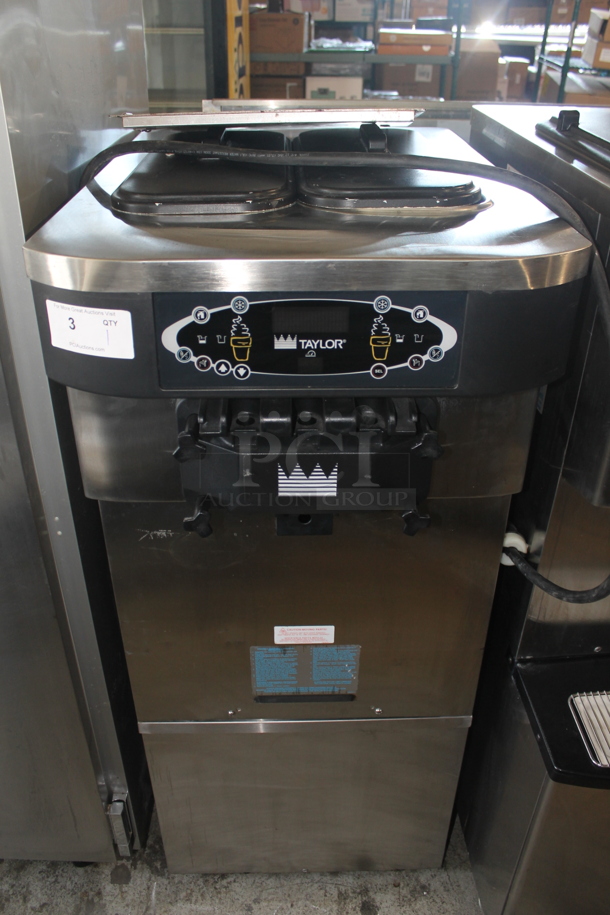 2012 Taylor C723-33 Stainless Steel Commercial Water Cooled Floor Style 2 Flavor w/ Twist Soft Serve Ice Cream Machine on Commercial Casters. 208-230 Volts, 3 Phase. - Image 1 of 11