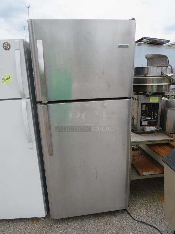 One SS Frigidaire Refrigerator/Freezer. Model# FFTR2021TS5. 115 Volt. 30X31X68