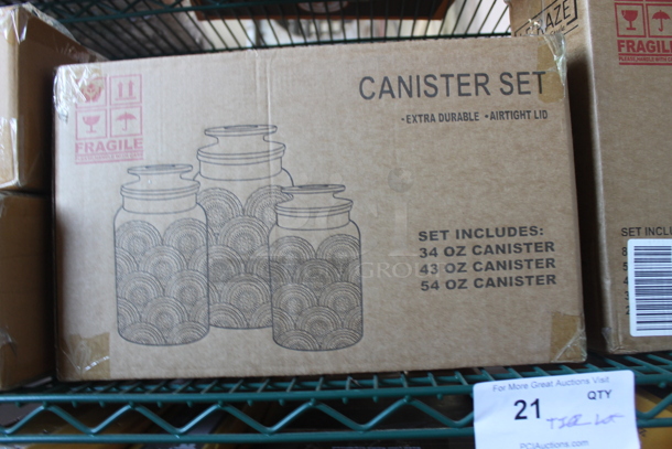 ALL ONE MONEY! Tier Lot of Various BRAND NEW SCRATCH AND DENT! Items Including Canister Set, Square Glass Kitchen Canisters and 2 Boxes of Glass Diamond Bowls - Image 3 of 6