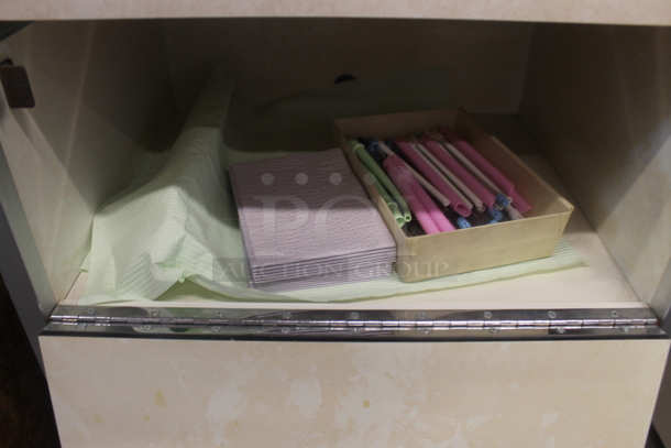Wood Pattern Counter w/ Drawer and Contents. - Image 5 of 6