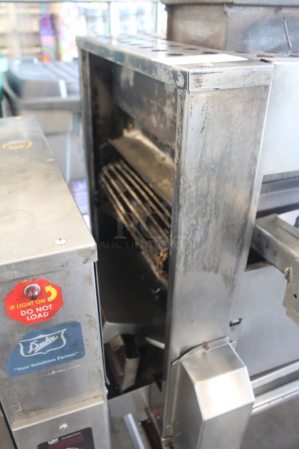 Duke Stainless Steel Commercial Natural Gas Powered Charbroiled Burger Grill on Commercial Casters. - Image 7 of 9
