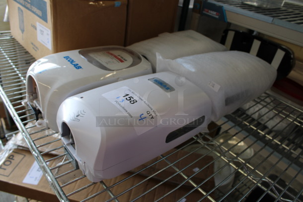 4 Ecolab White Wall Mount Soap Dispensers. 6.5x4x11, 6x4x11. 4 Times Your Bid! - Image 4 of 4
