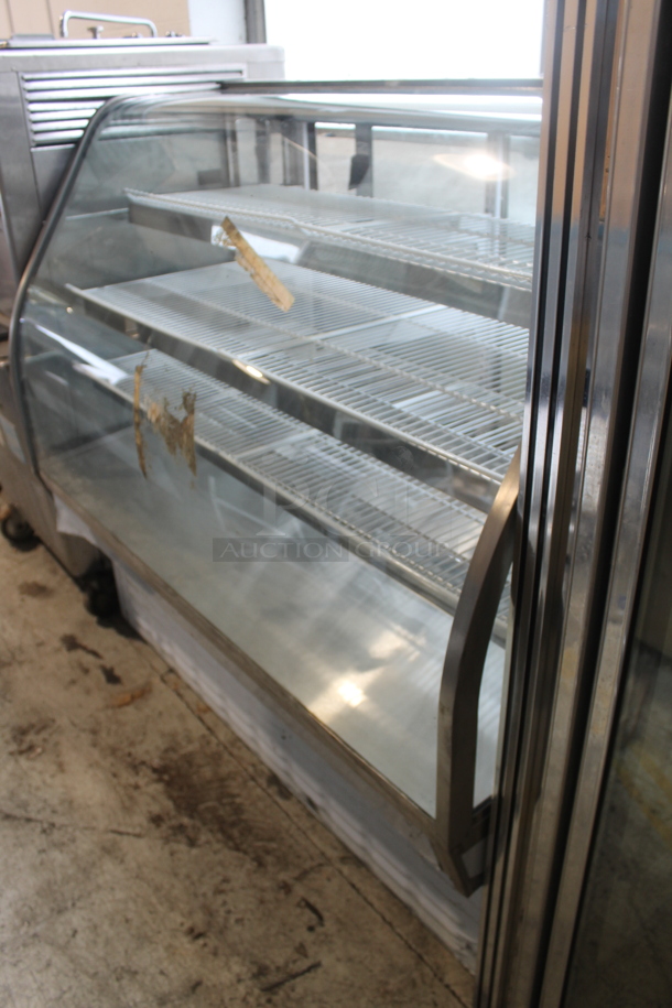 BRAND NEW SCRATCH AND DENT! CustomCool CGB57DRY Stainless Steel Commercial Floor Style Dry Display Case Merchandiser. - Image 3 of 6