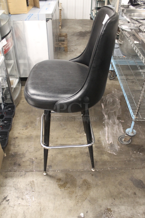 Black Bar Height Chair w/ Foot Rest Bar - Image 3 of 4