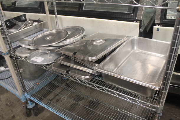 ALL ONE MONEY! Tier Lot of Various Metal Items Including Round Lids, Drop In Bins and Lids. - Image 2 of 3