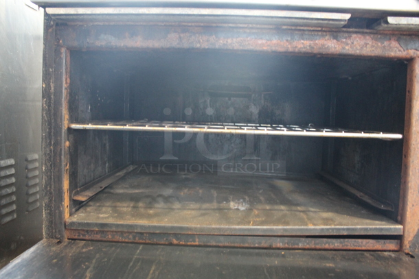 Imperial Stainless Steel Commercial Natural Gas Powered 10 Burner Range w/ 2 Ovens, Over Shelf and Back Splash on Commercial Casters. - Image 7 of 12