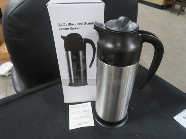 One NEW Supera 33oz Stainless Steel Creamer. #CSRV-33.  - Image 1 of 1