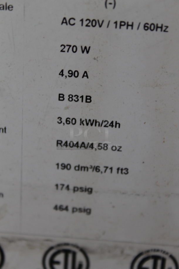 AHT RIO S 100 Metal Commercial Chest Freezer Merchandiser on Commercial Casters. 120 Volts, 1 Phase. Tested and Powers On But Does Not Get Cold - Image 8 of 12