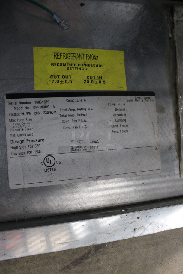 6'x5'x7' Norlake SELF CONTAINED Walk In Freezer Box w/ Floor, Norlake Model CPF100DC-A Condenser and Emerson Compressor. 208-230 Volts, 1 Phase. Picture of the Unit Before Removal Is Used As Gallery Picture - Image 5 of 9