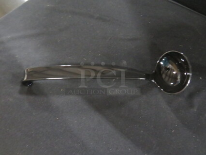 One Case Of 72 NEW 9 Inch Poly Black Ladles. #LDL-BK. 