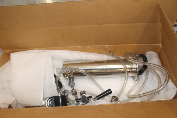 BRAND NEW! Beverage Air DD48HC-1-B Stainless Steel Commercial Direct Draw Kegerator w/ Beer Tower and Drip Tray. Stock Picture Used as Gallery Picture. 115 Volts, 1 Phase. Tested and Working!  - Image 4 of 7