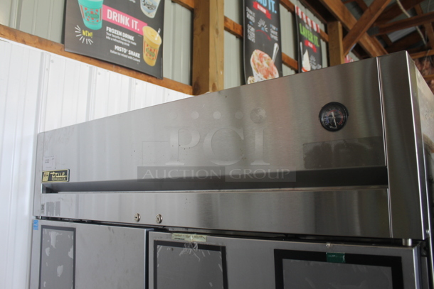 2014 True TG2R-2S ENERGY STAR Stainless Steel Commercial 2 Door Reach In Cooler w/ Poly Coated Racks on Commercial Casters. 115 Volts, 1 Phase. Tested and Working! - Image 2 of 7