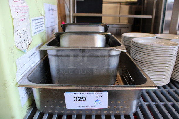 5 Various Stainless Steel Drop In Bins; 1/6, 1/4, 1/3, 1/2 and Full Size. 5 Times Your Bid! - Image 3 of 3