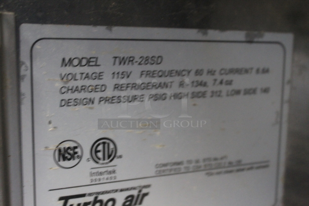 Turbo Air TWR-28SD Stainless Steel Commercial Single Door Work Top Cooler on Commercial Casters. 115 Volts, 1 Phase. Tested and Working! - Image 5 of 5
