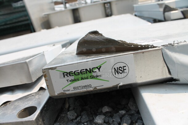 BRAND NEW SCRATCH AND DENT! Regency 600T2460G Commercial Stainless Steel Disassembled Work Table With Undershelf And Legs. - Image 4 of 5